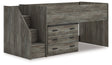 Frandern Gray Twin Loft Bed with Drawer Storage by Ashley at Eve Furniture