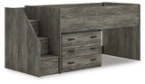 Frandern Gray Twin Loft Bed with Drawer Storage by Ashley at Eve Furniture