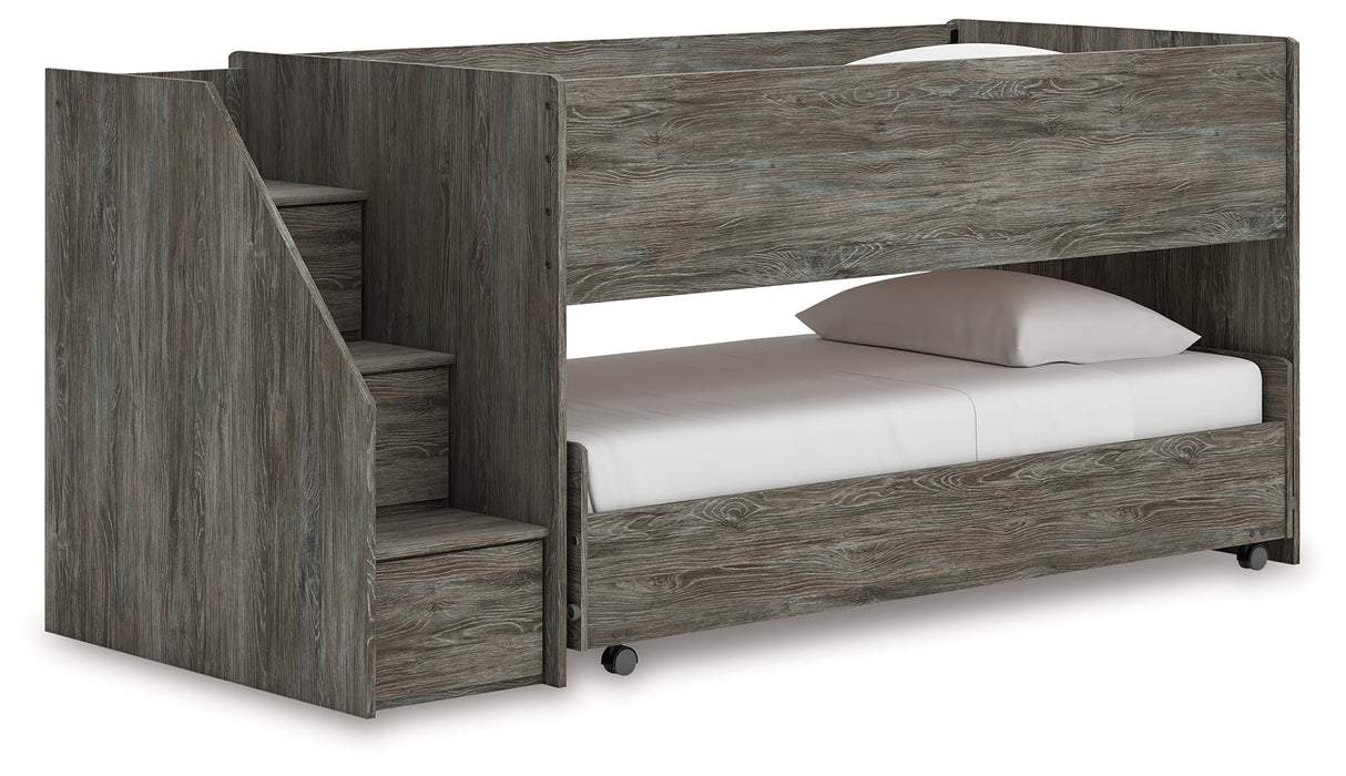 Frandern Gray Twin over Twin Loft Bed by Ashley at Eve Furniture