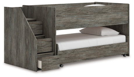 Frandern Gray Twin over Twin Loft Bed by Ashley at Eve Furniture