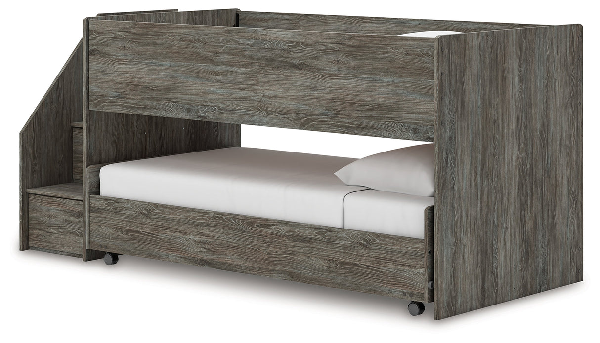 Frandern Gray Twin over Twin Loft Bed by Ashley at Eve Furniture