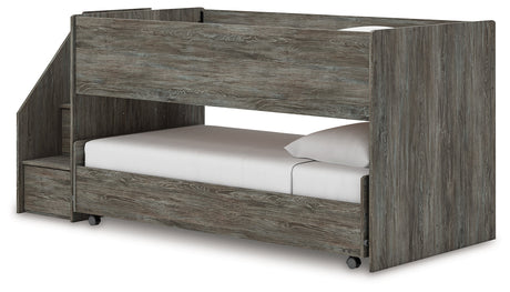 Frandern Gray Twin over Twin Loft Bed by Ashley at Eve Furniture