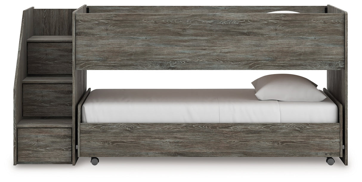 Frandern Gray Twin over Twin Loft Bed by Ashley at Eve Furniture