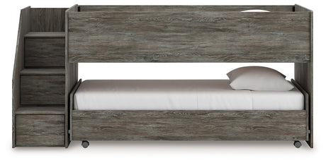 Frandern Gray Twin over Twin Loft Bed by Ashley at Eve Furniture
