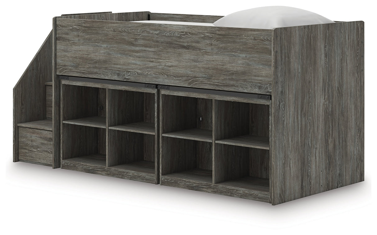 Frandern Twin Loft Bed with Bookcase Storage by Ashley at Eve Furniture