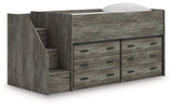 Frandern Twin Loft Bed with Drawer Storage by Ashley at Eve Furniture