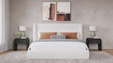 Frank Upholstered Eastern King Wingback Platform Bed in Cottage Cheese Boucle by Modus Furniture at Eve Furniture