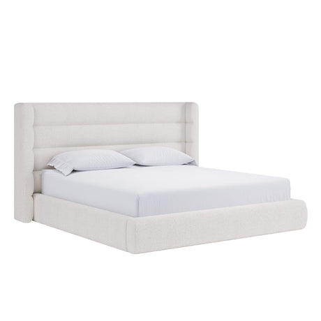 Frank Upholstered Full Wingback Platform Bed in Cottage Cheese Boucle by Modus Furniture at Eve Furniture