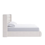 Frank Upholstered Queen Wingback Platform Bed in Cottage Cheese Boucle by Modus Furniture at Eve Furniture