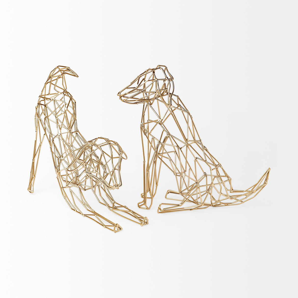 Frankie II 13L x 6W Gold Wire Framed Dog Shaped Decor by Mercana at Eve Furniture
