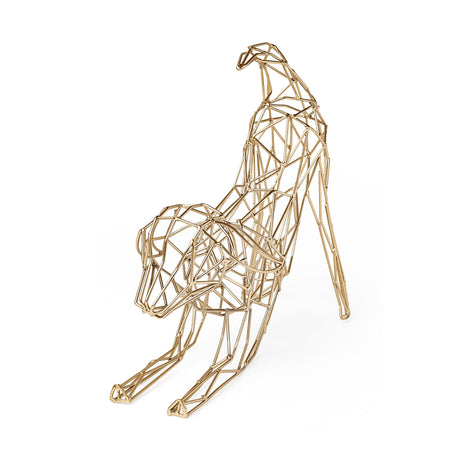 Frankie II Gold Wire Framed Dog Shaped Decor by Mercana at Eve Furniture