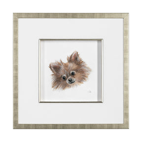 Frankie (Pomeranian 1) by Mercana Studio Hand Embellished Framed Art Print Matted under Glass by Mercana at Eve Furniture