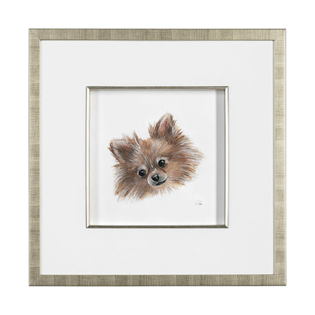 Frankie (Pomeranian 1) by Mercana Studio Hand Embellished Framed Art Print Matted under Glass by Mercana at Eve Furniture