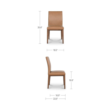 Frankie Tan Leather Dining Chair (Set of 2) by MOES at Eve Furniture