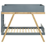 Frankie Van Courtland Blue and Natural Wood Twin Over Twin Bunk Bed by Coaster at Eve Furniture