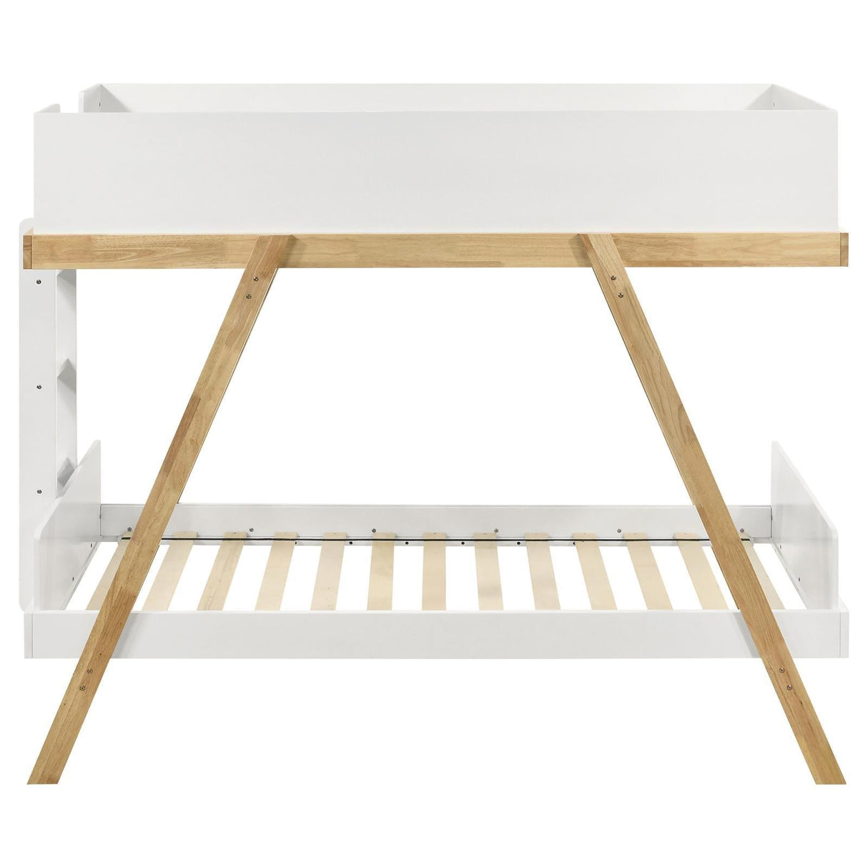 Frankie White and Natural Wood Twin Over Twin Bunk Bed by Coaster at Eve Furniture