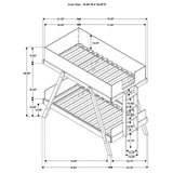 Frankie Wood Twin Over Twin Bunk Bed Van Courtland Blue and Natural