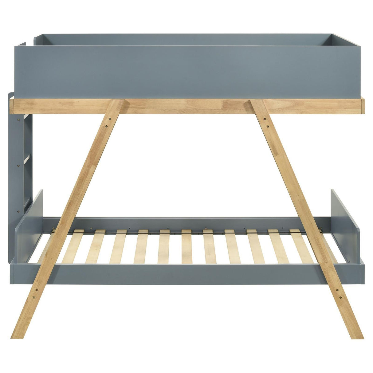 Frankie Van Courtland Blue and Natural Wood Twin Over Twin Bunk Bed by Coaster at Eve Furniture