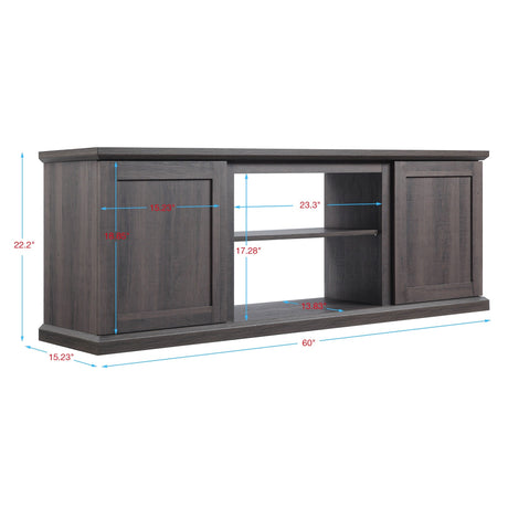 Franklin 60" TV Stand in Brown by Manhattan Comfort at Eve Furniture