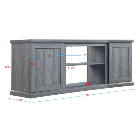 Franklin 60" TV Stand in Grey by Manhattan Comfort at Eve Furniture