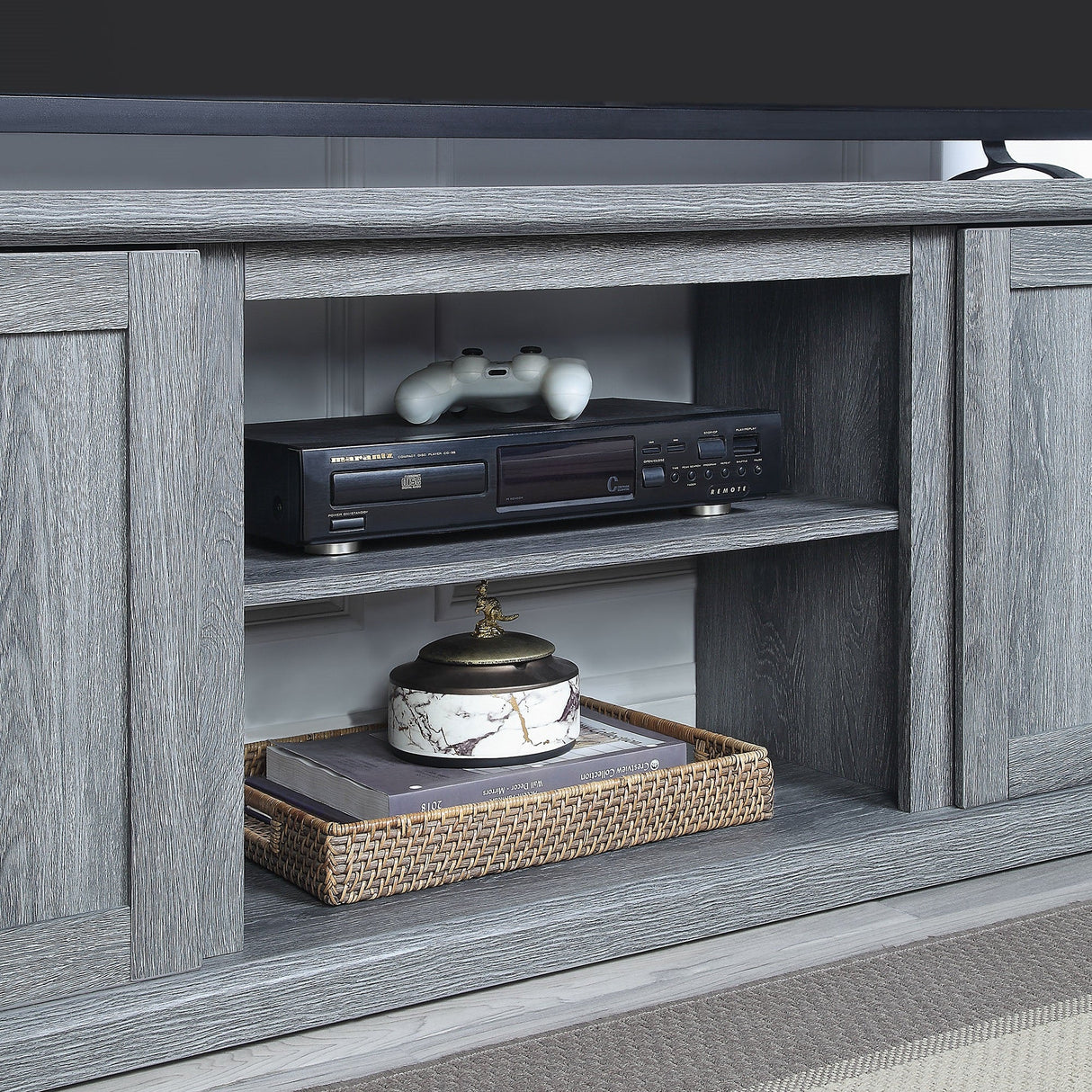Franklin 60" TV Stand in Grey by Manhattan Comfort at Eve Furniture