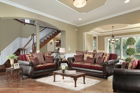 Franklin Burgundy/Espresso Chair by Furniture of America at Eve Furniture