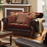 Franklin Burgundy/Espresso Loveseat by Furniture of America at Eve Furniture