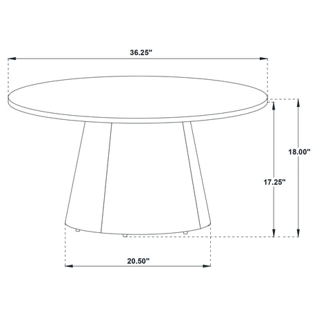 Franklin Dark Brown 2-piece Round Pedestal Coffee Table Set by Coaster at Eve Furniture