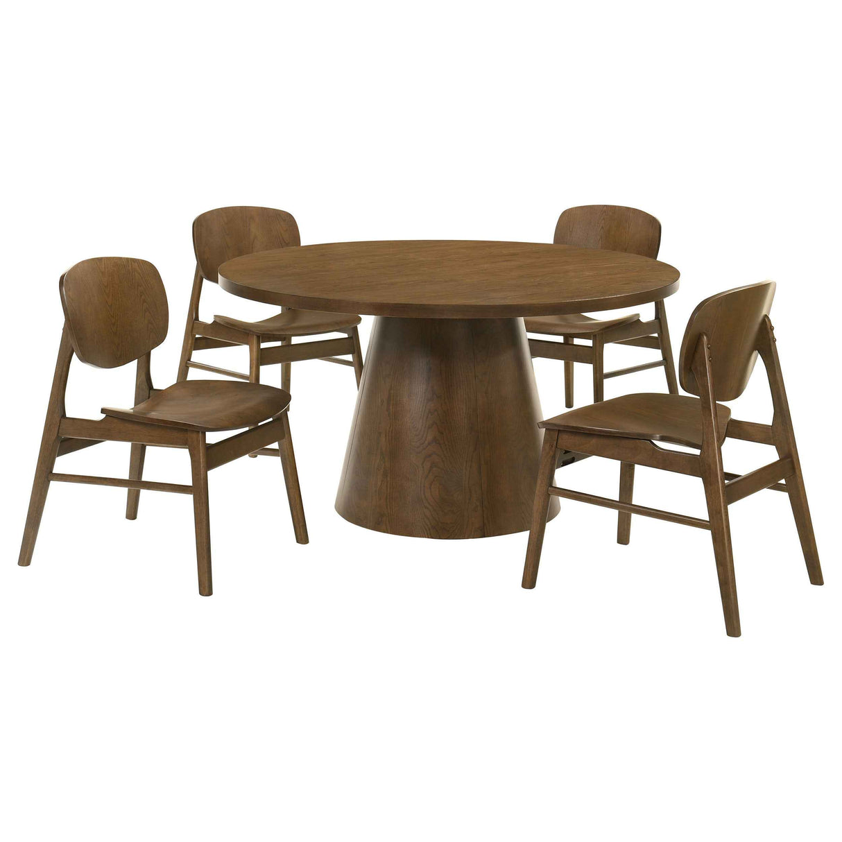 Franklin Dark Brown 5-piece 54-inch Round Dining Table Set by Coaster at Eve Furniture