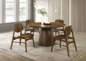 Franklin Dark Brown 5-piece 54-inch Round Dining Table Set by Coaster at Eve Furniture