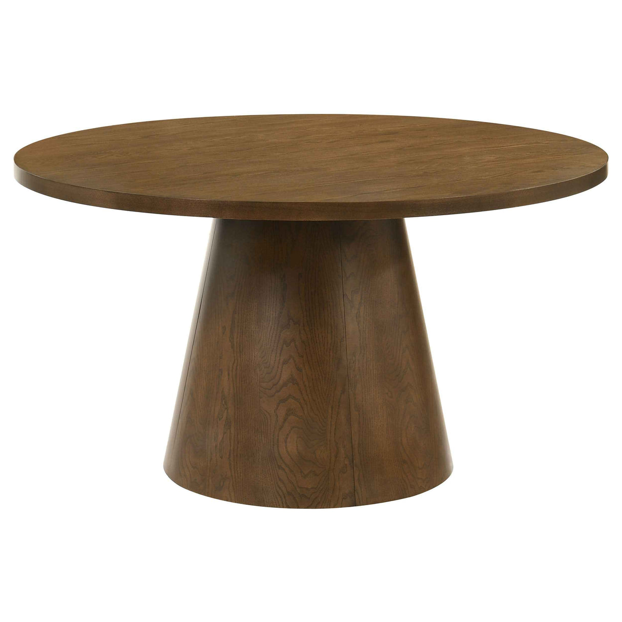 Franklin Dark Brown 54-inch Round Wood Pedestal Base Dining Table by Coaster at Eve Furniture