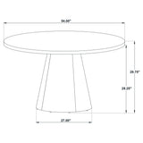 Franklin Dark Brown 54-inch Round Wood Pedestal Base Dining Table by Coaster at Eve Furniture