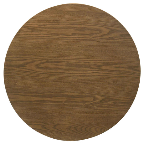 Franklin Dark Brown Round Wood Pedestal Side End Table by Coaster at Eve Furniture