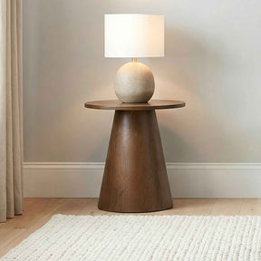 Franklin Dark Brown Round Wood Pedestal Side End Table by Coaster at Eve Furniture