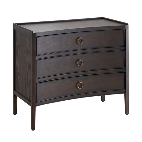 Franklin Dark Brown Three-Drawer Chest by Crestview at Eve Furniture
