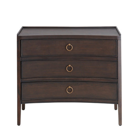 Franklin Dark Brown Three-Drawer Chest by Crestview at Eve Furniture