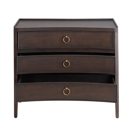 Franklin Dark Brown Three-Drawer Chest by Crestview at Eve Furniture