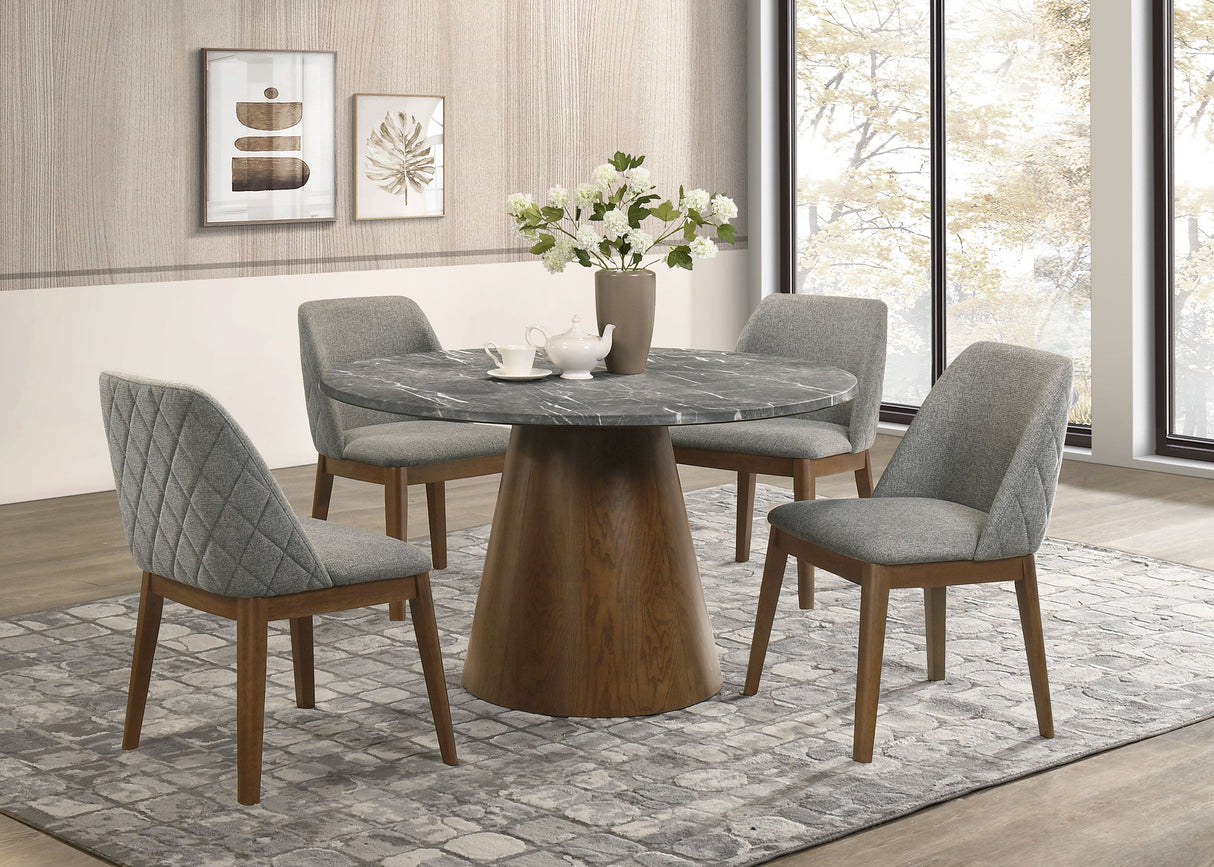 Franklin Dark Oak 59-inch Round Dining Table by Coaster at Eve Furniture