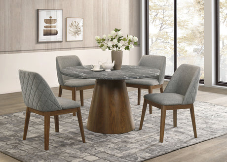 Franklin Dark Oak 59-inch Round Dining Table by Coaster at Eve Furniture