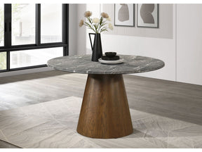 Franklin Dark Oak 59-inch Round Dining Table by Coaster at Eve Furniture