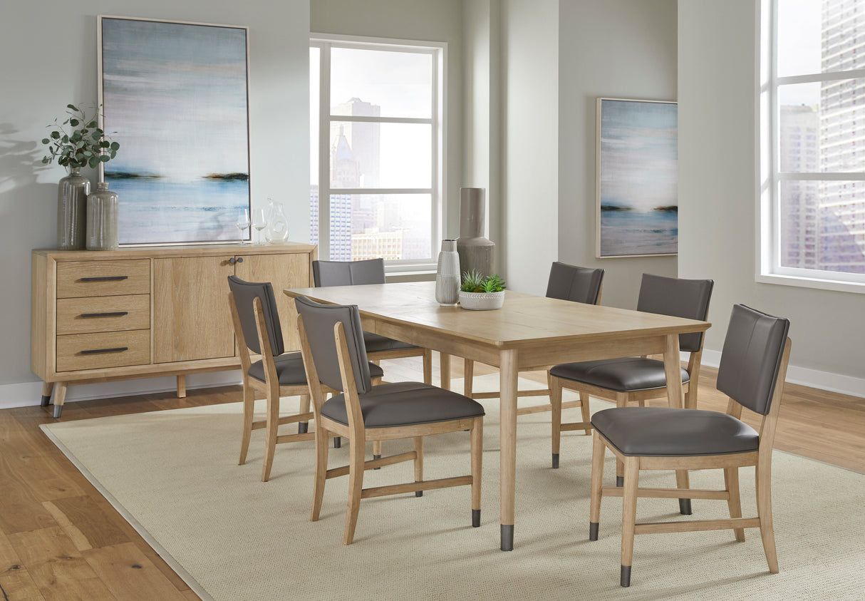 Franklin Dining Chair in Au Natural and Gray Leather (Set of 2) by Modus Furniture at Eve Furniture