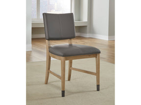 Franklin Dining Chair in Au Natural and Gray Leather (Set of 2) by Modus Furniture at Eve Furniture