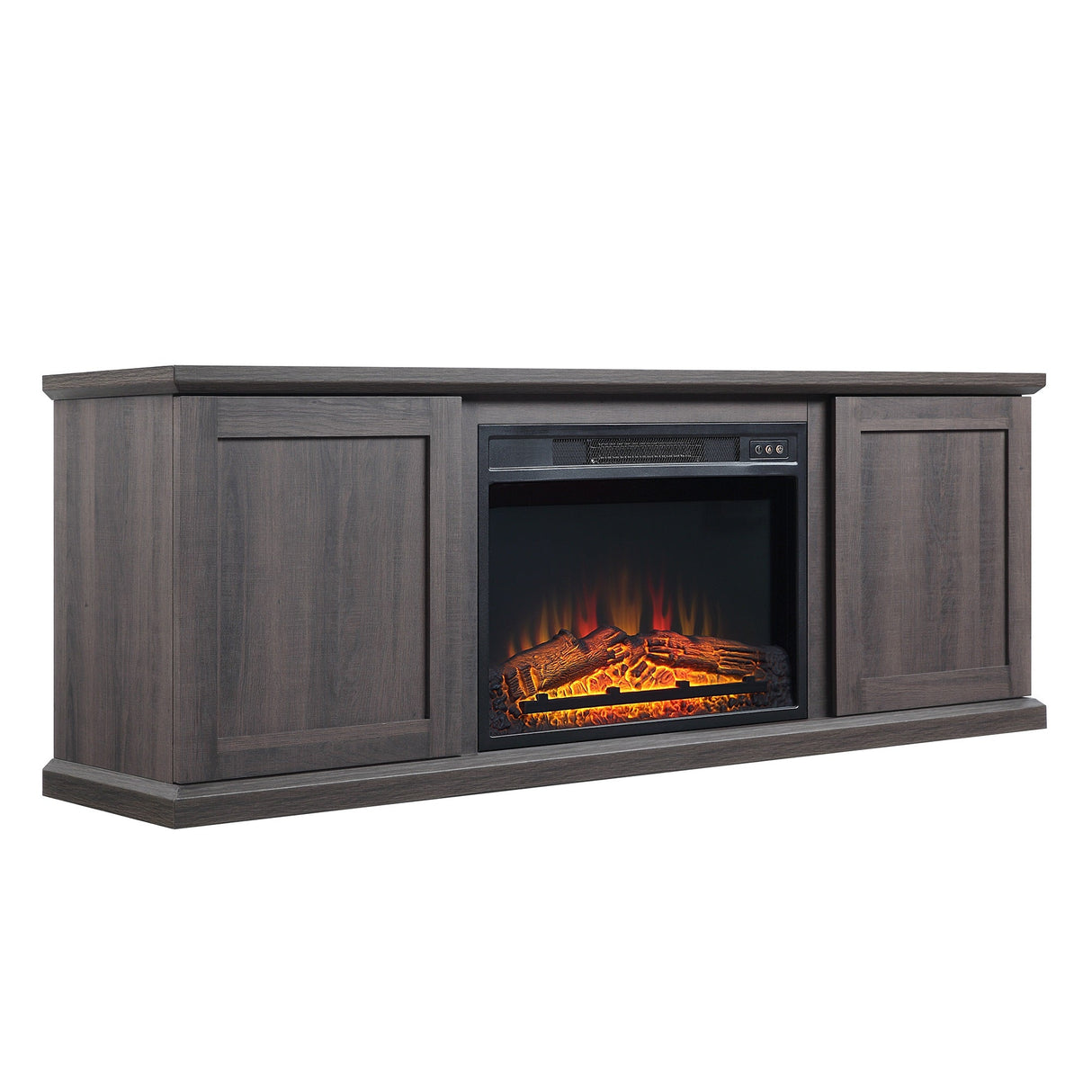 Franklin Fireplace in Heavy Brown by Manhattan Comfort at Eve Furniture