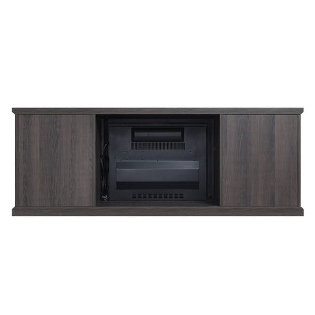 Franklin Fireplace in Heavy Brown by Manhattan Comfort at Eve Furniture