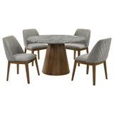 Franklin Grey/Dark Oak 5-piece Round Dining Table Set by Coaster at Eve Furniture
