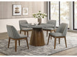 Franklin Grey/Dark Oak 5-piece Round Dining Table Set by Coaster at Eve Furniture