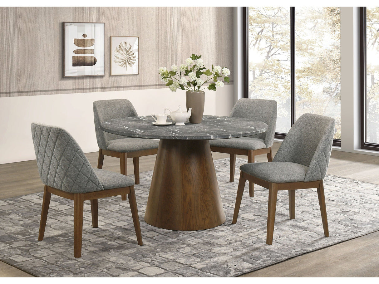 Franklin Grey/Dark Oak 5-piece Round Dining Table Set by Coaster at Eve Furniture