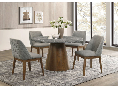 Franklin Grey/Dark Oak 5-piece Round Dining Table Set by Coaster at Eve Furniture