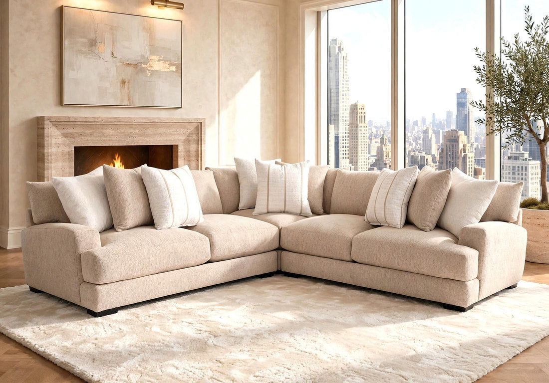 Franklin Shay Oversized Beige Sectional by Happy Homes at Eve Furniture