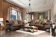 Franklin Dark Brown/Tan Loveseat by Furniture of America at Eve Furniture